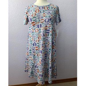 LuLaRoe Carly dress XS geometric tribal Aztec NWT